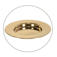 Polished , high-gloss Stainless Steel Bread Plate Brasstone finish 26 cm